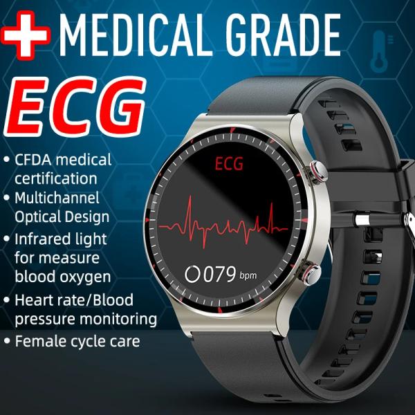 ساعة ذكية G08 للرجال والنساء ، درجة طبية ، ecg ، ppg ، 24 ساعة ، معدل ضربات القلب ، أكسجين الدم ، مراقبة الصحة ، اللياقة البدنية ، الرياضة