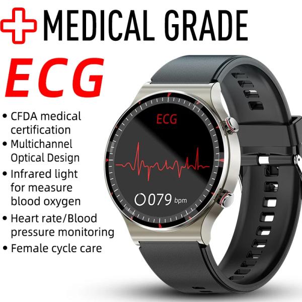 ساعة ذكية G08 للرجال والنساء ، درجة طبية ، ecg ، ppg ، 24 ساعة ، معدل ضربات القلب ، أكسجين الدم ، مراقبة الصحة ، اللياقة البدنية ، الرياضة