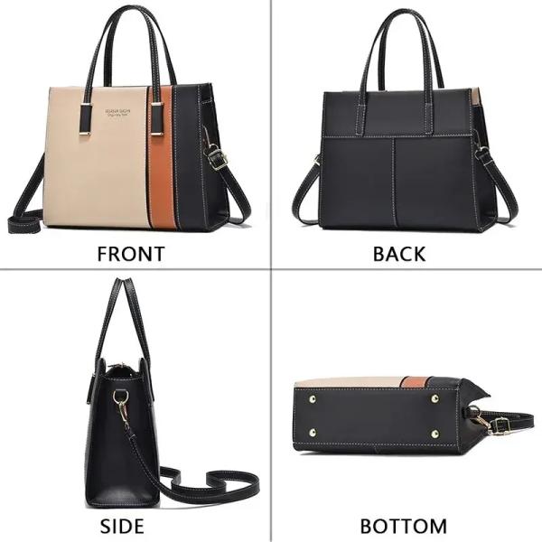 حقائب اليد المرقعة للنساء بحزام قابل للتعديل أعلى مقبض حقيبة سعة كبيرة Totes الموضة حقائب Crossbody هدية العمل